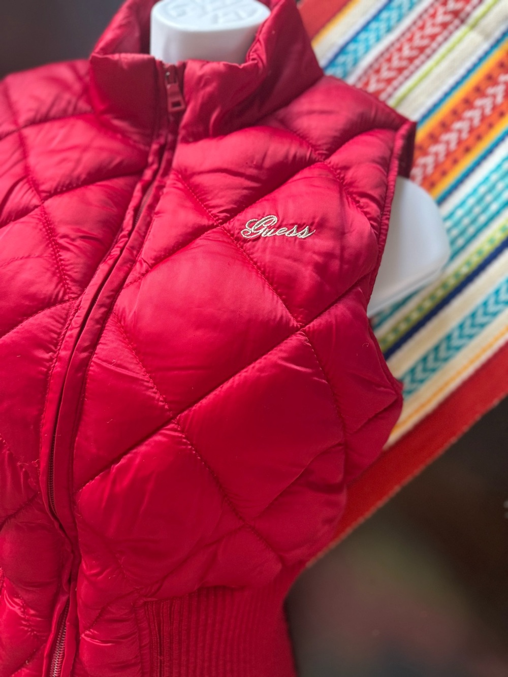 GUESS Red Puffer Vest - Picture 2 of 5